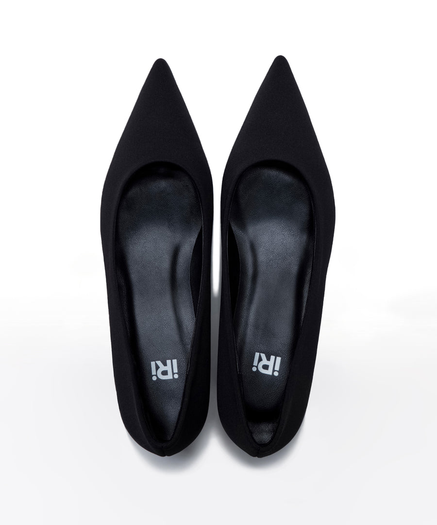 iRi MONLE Black Neoprene Pointed Toe Pump